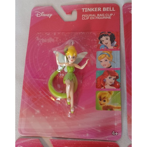 Disney Princess 4 Figural Bag Clips Snow White Cinderella Ariel Tinkerbell - Picture 2 of 6